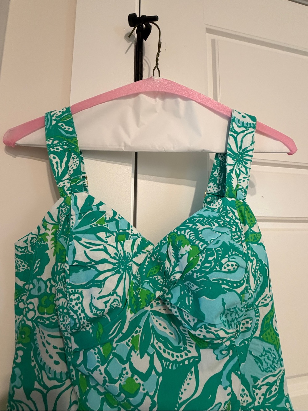 Lilly Pulitzer Green & Teal Floral Romper - Picture 2 of 6